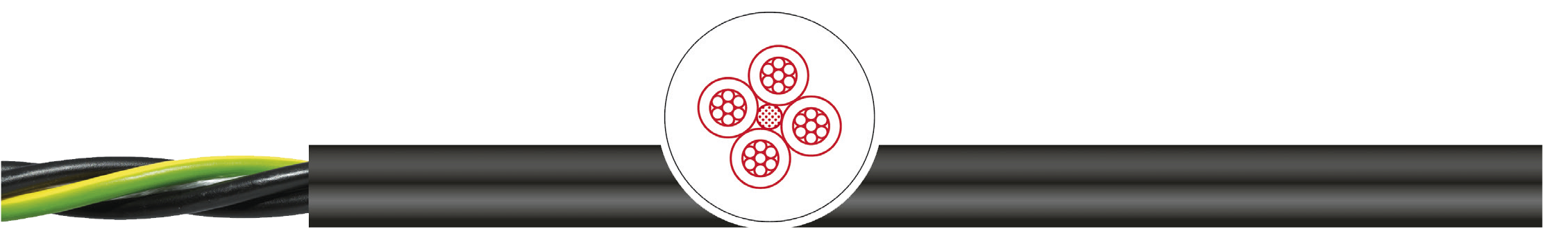 OPVC-JB Cabo flexível com vias coloridas