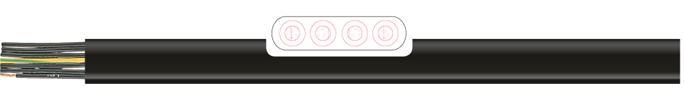 OPVC-JB Cabo flexível com vias coloridas