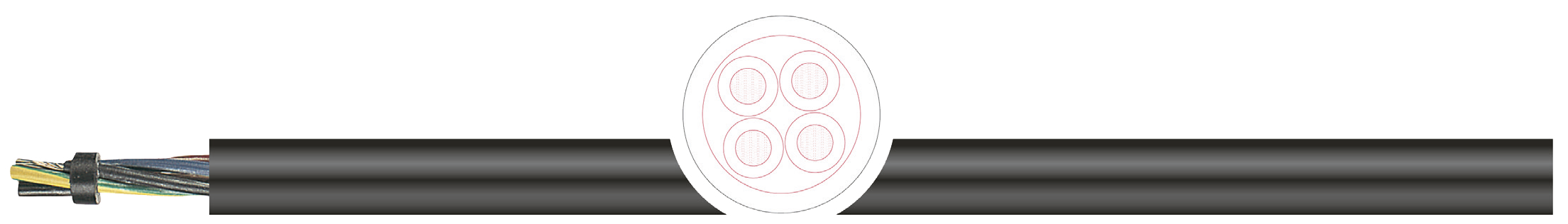 OPVC-JB Cabo flexível com vias coloridas