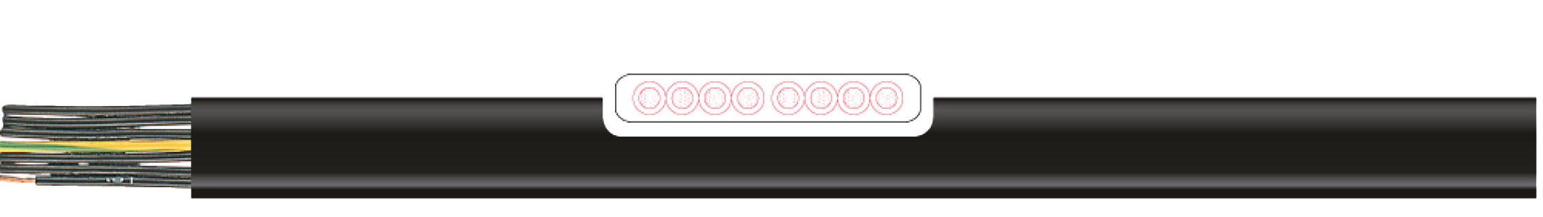 OPVC-JB Cabo flexível com vias coloridas