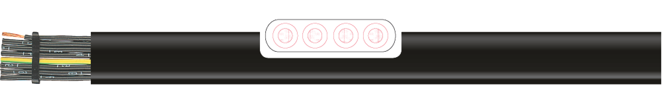 OPVC-JB Cabo flexível com vias coloridas